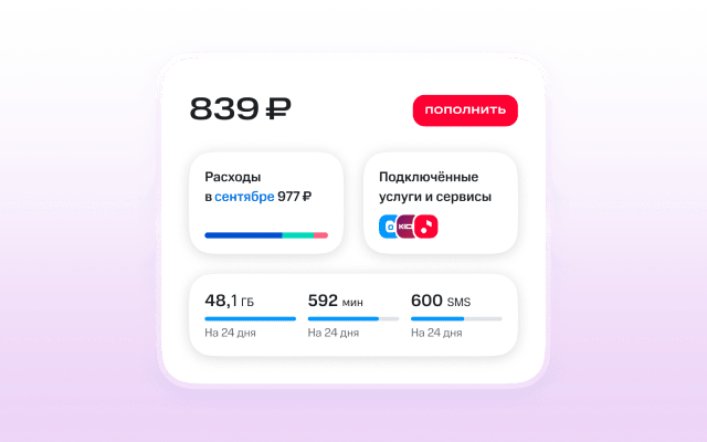 Помогайте управлять тарифом и услугами