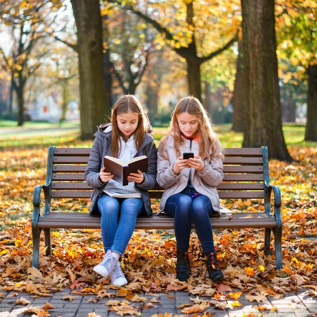 девочки читают книги изображение ии